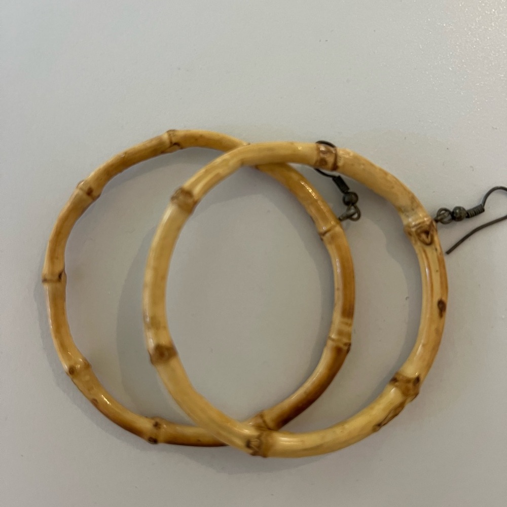 bamboo hoops statement earring